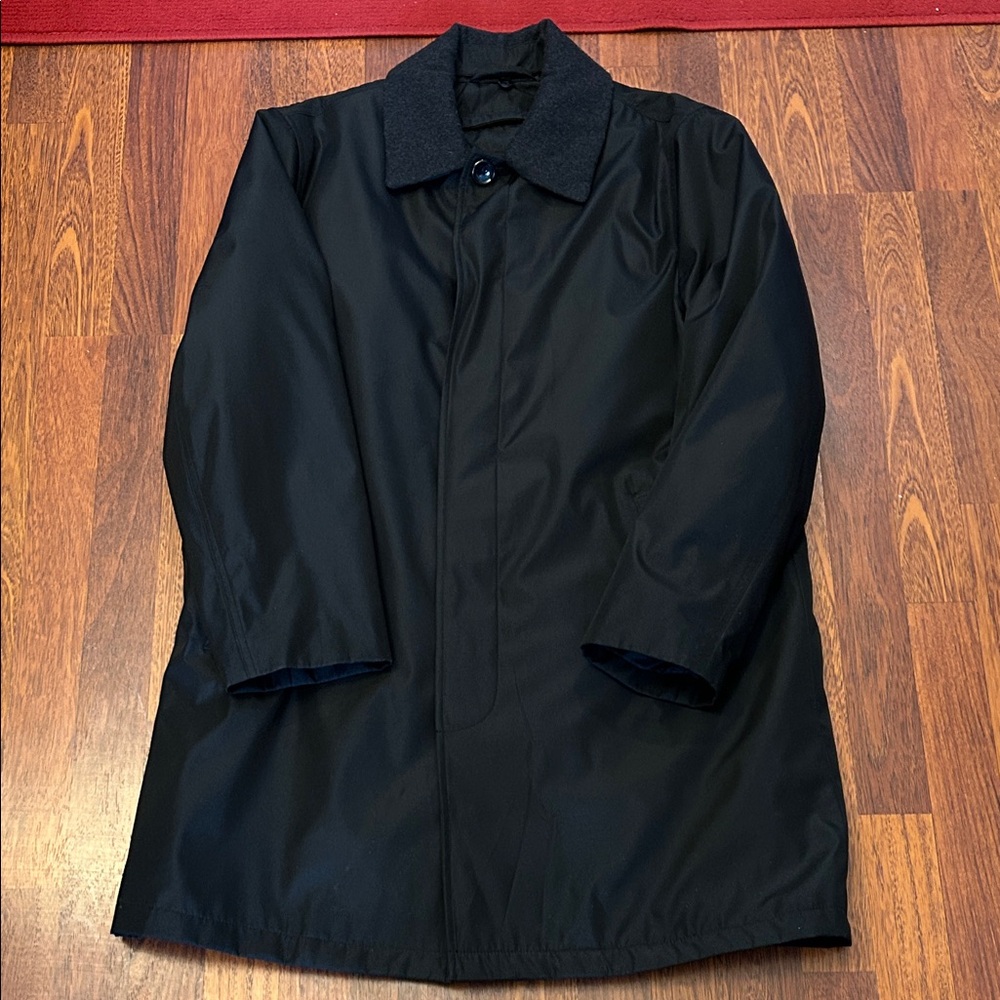 London Fog Long Winter Jacket Overcoat Wool Collar Men’s Size 40S